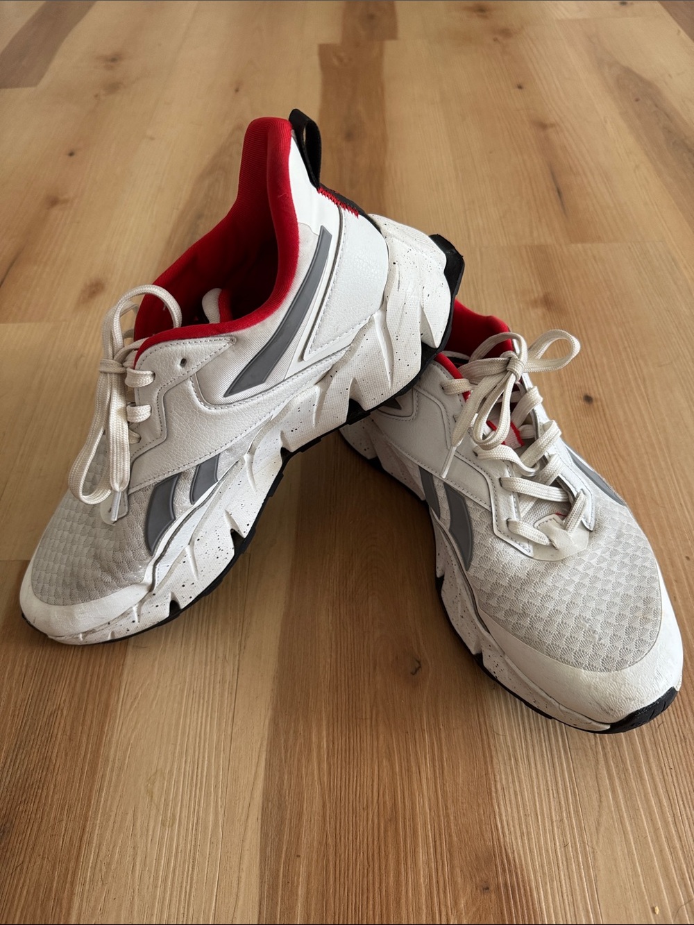 Reebok White Red and Gray Men's Athletic Sneakers